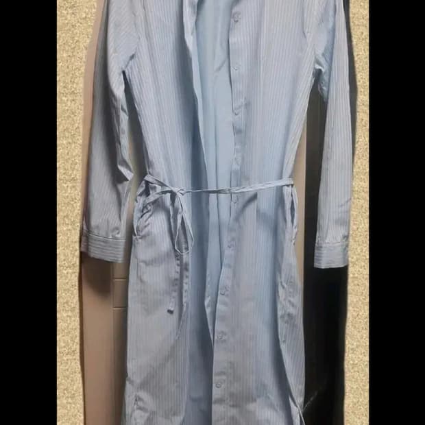 스트라이프 롱 셔츠 원피스 F 44 55 66