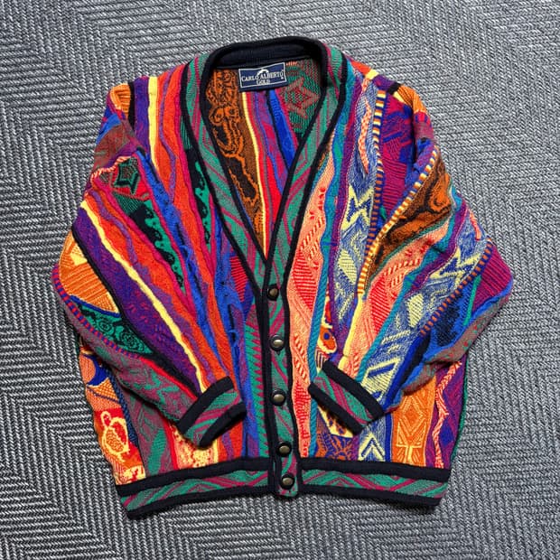 칼로알베르토 멀티컬러 패턴 니트 가디건(M)