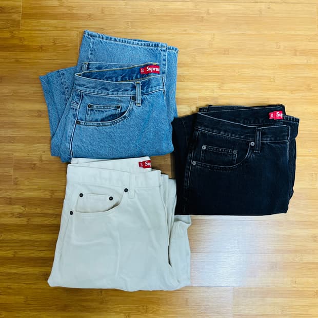 슈프림 배기진 워시드인디고