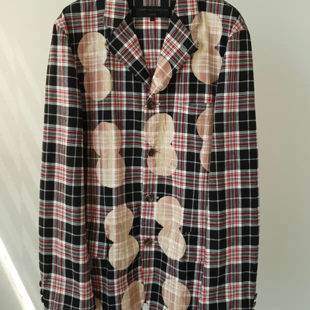 꼼데가르송 옴므 체크 블레이져 M