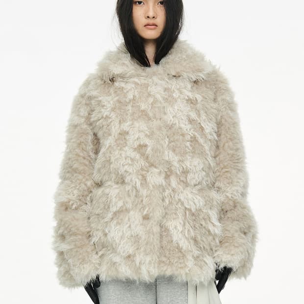 세릭 퍼 자켓 아이보리