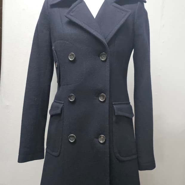 타미힐피거 블랙 모 더블롱코트  XS