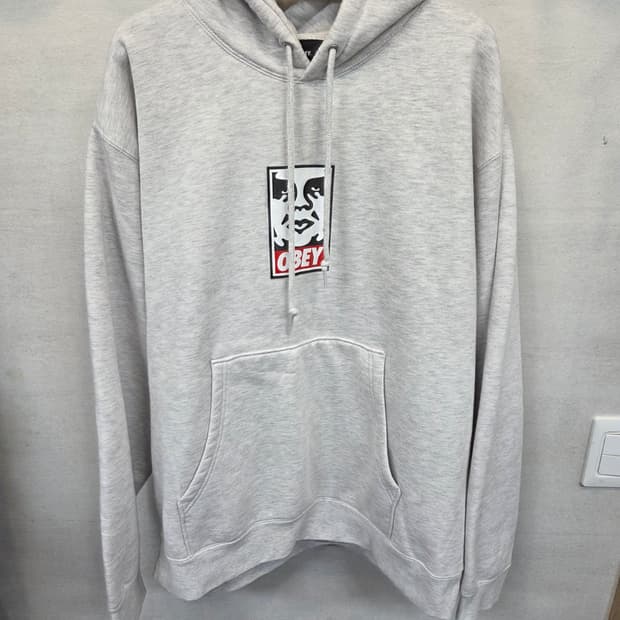 오베이 아이콘 페이스 기모 후드티 xl