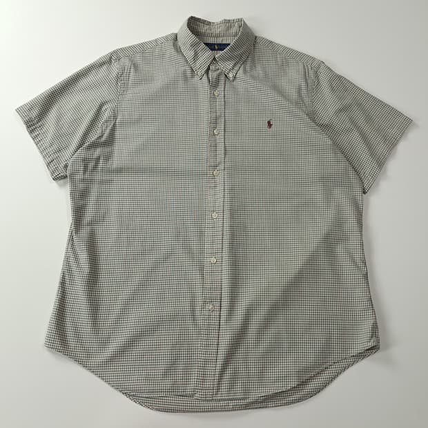 CA576 XL 폴로 00s 브라운그린 테터솔 체크 반팔 셔츠 남방