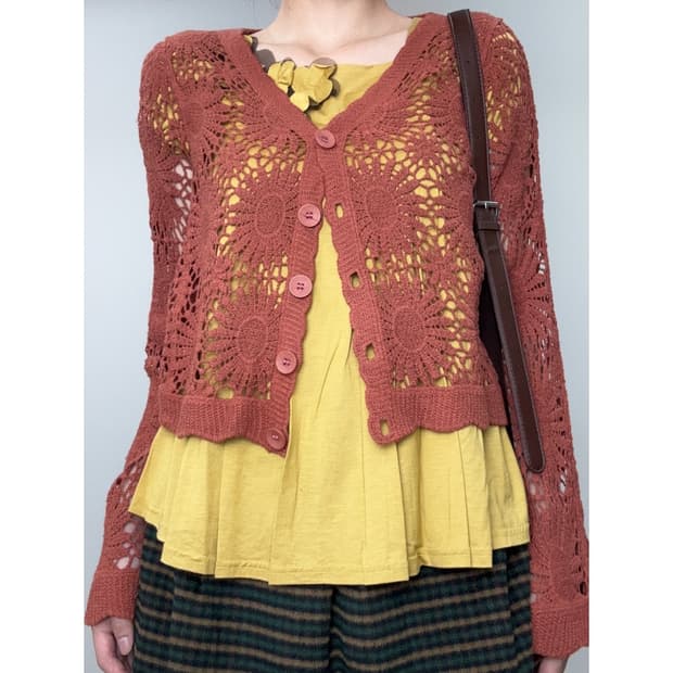 빈티지 크로셰 가디건