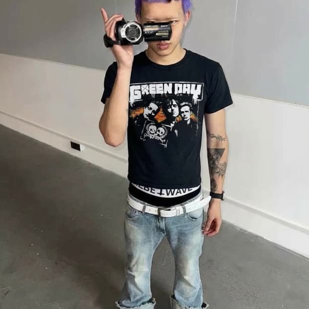Green Day 2010 락아트 다크 반팔티셔츠