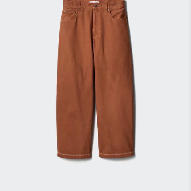 유니클로 jw앤더슨 와이드핏진 다크오렌지 34