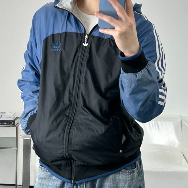 아디다스 리버시블 바람막이 후드 집업 XXL 