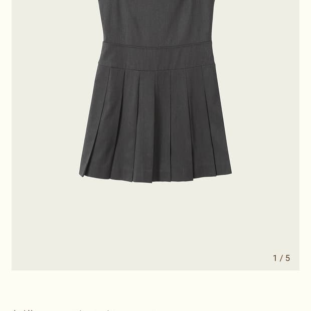 리본빛 원피스 드레스 Hemis Pleated Dress - Gray