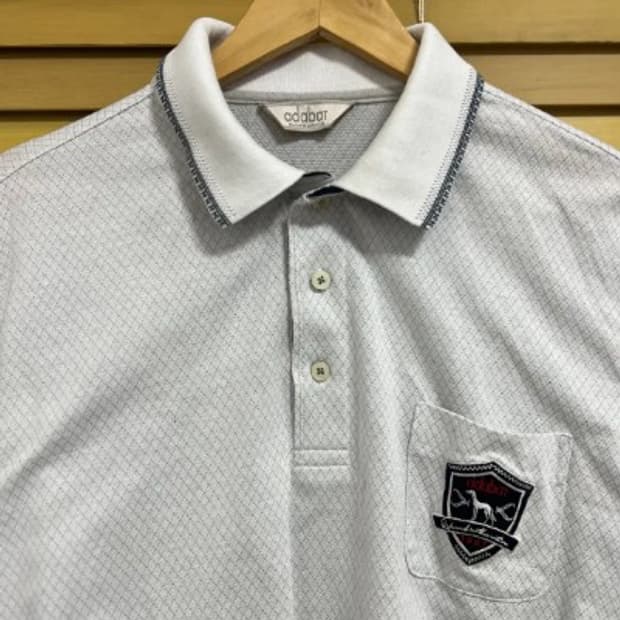 아다바트재팬 남성 그레이 기능성카라긴팔티셔츠 50