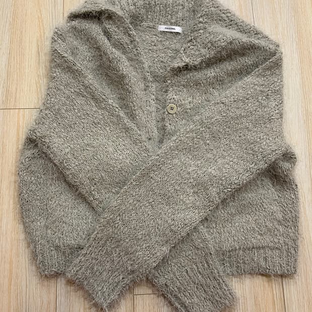 다이애그널 세일러니트 가디건 민트그레이