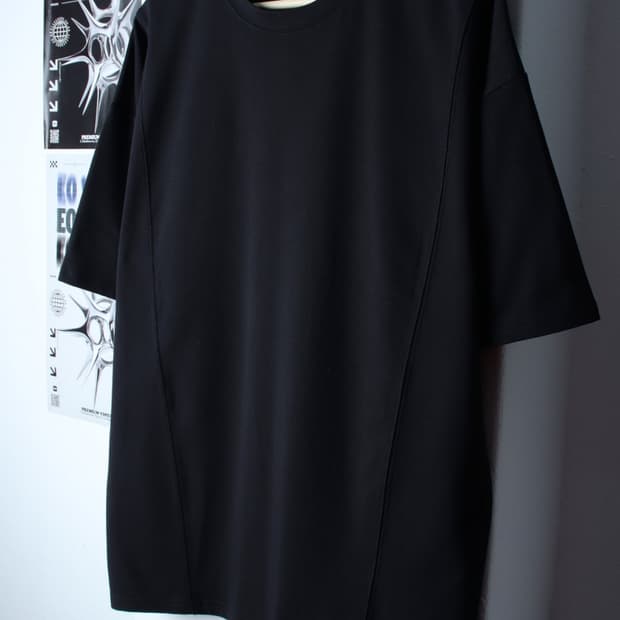 (M-2XL) 나인제트 반팔 티셔츠 오버핏 블랙 무지-H31388