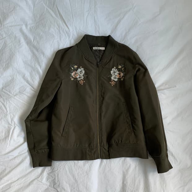 플라워 자수 블루종