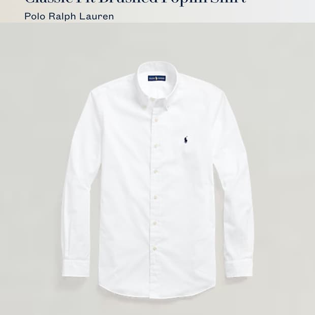 폴로 랄프로렌 클래식핏 스트레치 포플린 화이트 셔츠L(QR정품)