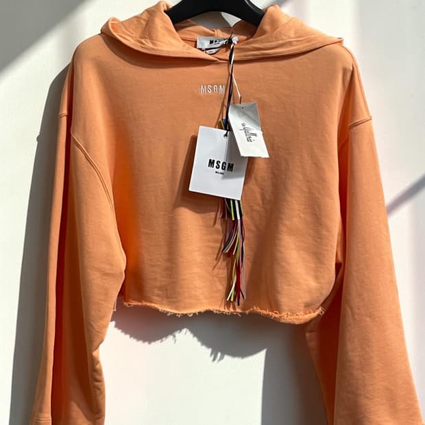 MSGM 크롭 후드 스웨트셔츠