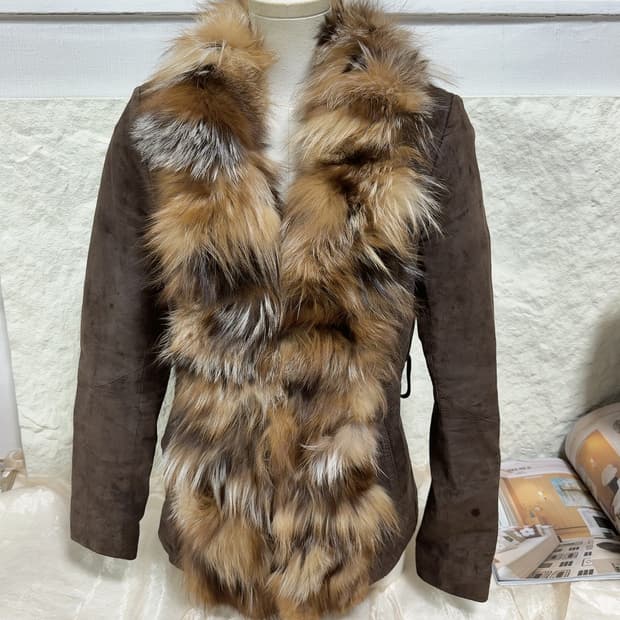 빈티지 veromoda 붉은 여우털 되지가죽자켓