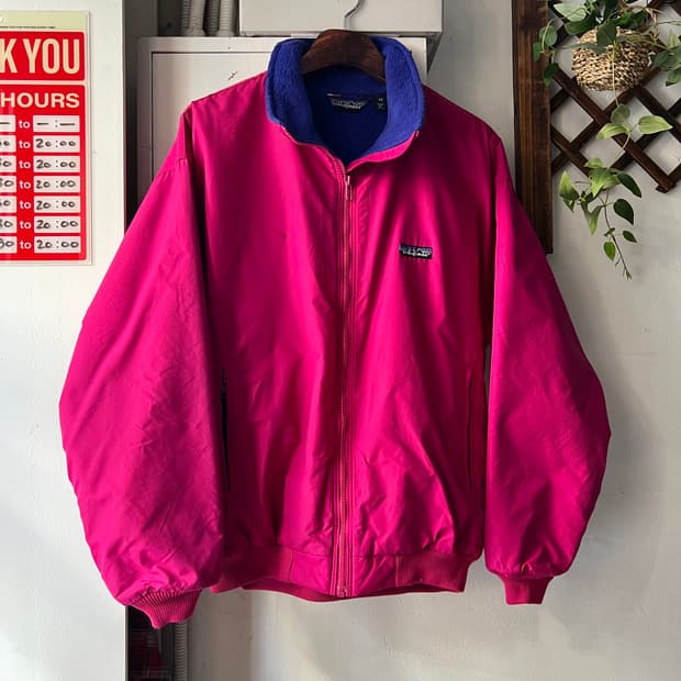 [L]파타고니아 Made in USA 플리스 라이닝 핑크 웜업 자켓