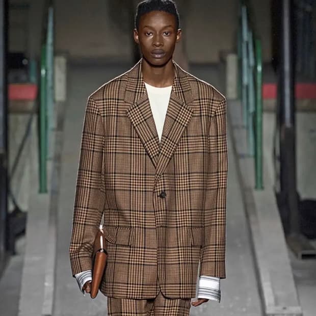 드리스반노튼 울 블랜드 체크 팬츠 18fw