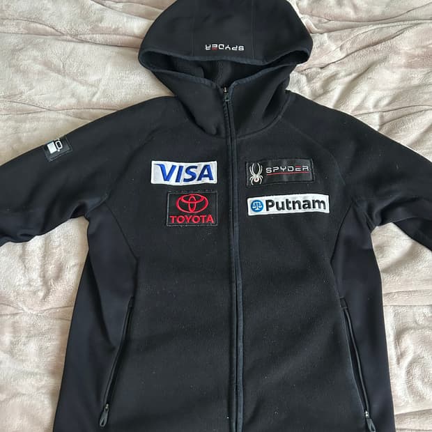 스파이더 후드집업 블랙 M