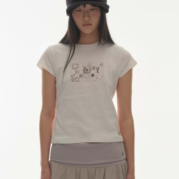 코이세이오 COY WAFFLE T-SHIRT IVORY