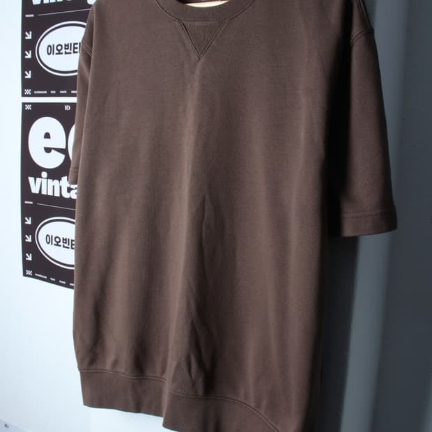 (L-XL) 지오다노 반팔 티셔츠 브라운 무지 스웻-H34563