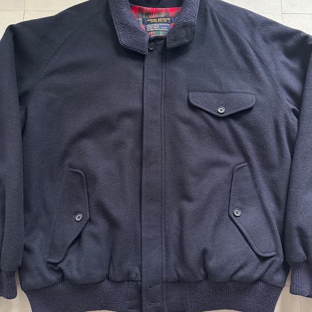 90s 브룩스브라더스 울 로덴 알파카 블루종 헤링턴 자켓 42R