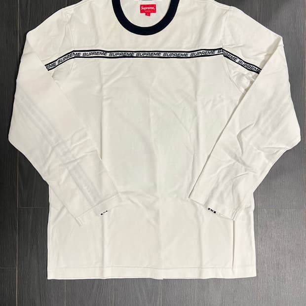 [L] 슈프림 17FW 테이프 스트라이프 롱슬리브