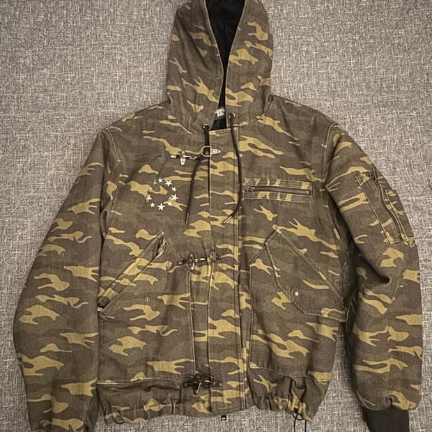 that’s life 빈티지 스타일 로고 덕 파이어맨 자켓