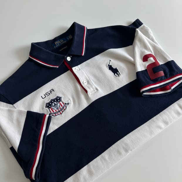 Polo 폴로 랄프로렌 신형 USA 빅포니 배색 단가라 PK