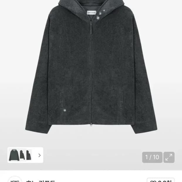 호노 리포트 후드 집업 차콜