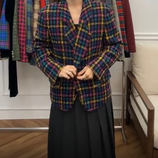 멀티컬러 빈티지 트위드