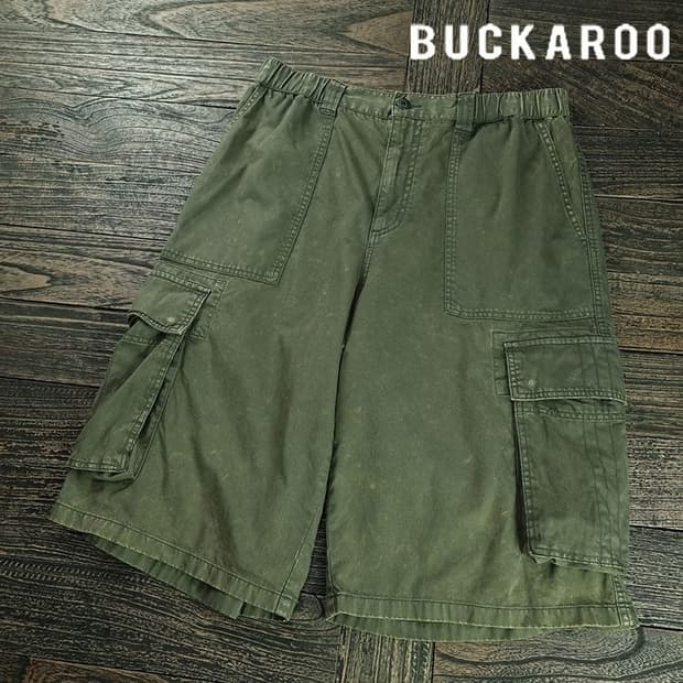 [버커루] 빈티지 가공 카고 버뮤다 팬츠 와이드 반바지 M20216