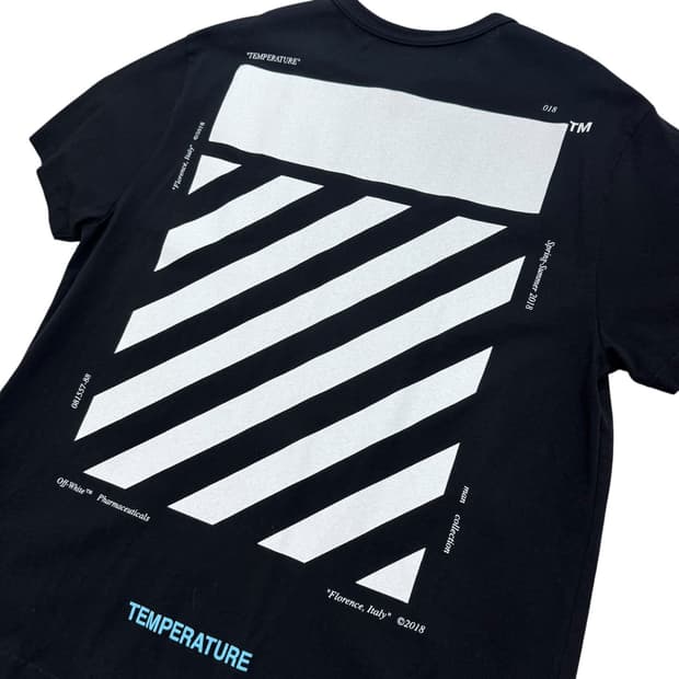 정품 오프화이트 18ss 템퍼레이처 반팔티셔츠