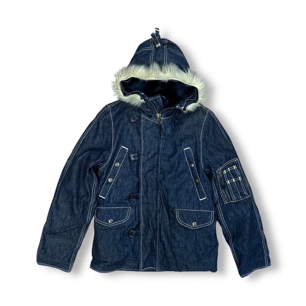 딥블루 데님 야상 점퍼