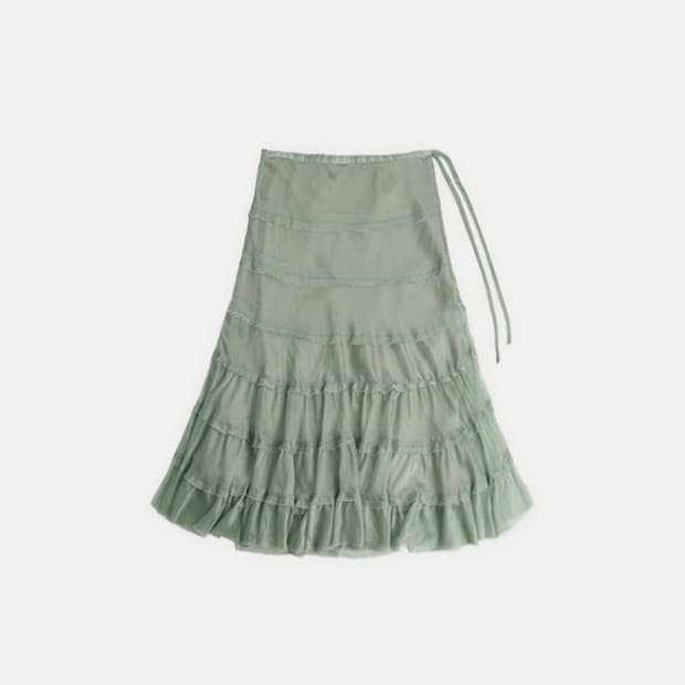 콜로신스 nora shimmering skirt glossy mint