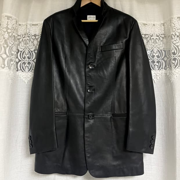 (희소) ARMANI COLLEZIONI 리얼 레더 자켓