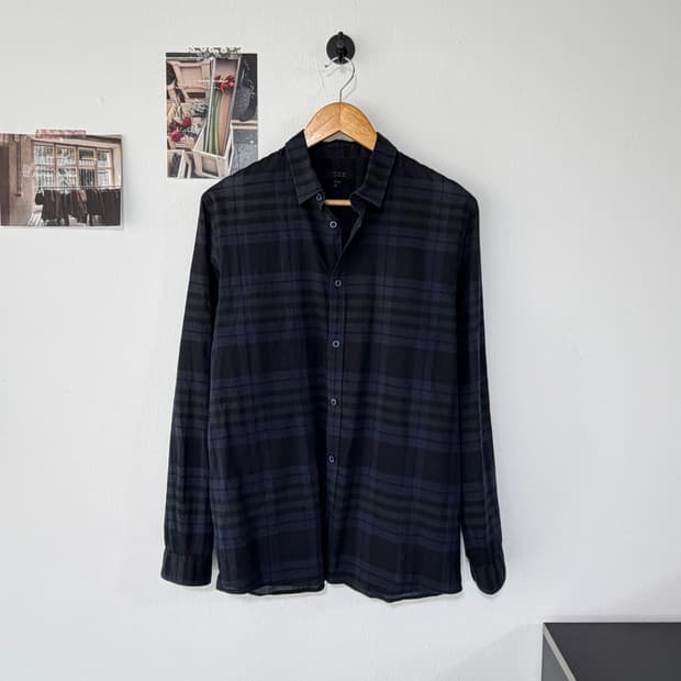 [S] COS 코스 블랙와치 타탄체크 린넨셔츠
