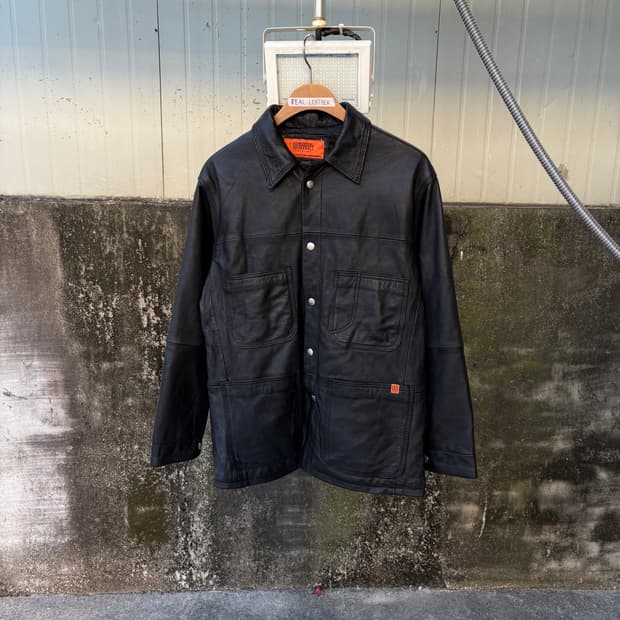 유니버셜 오버롤 리얼 레더 자켓 카코트 커버올