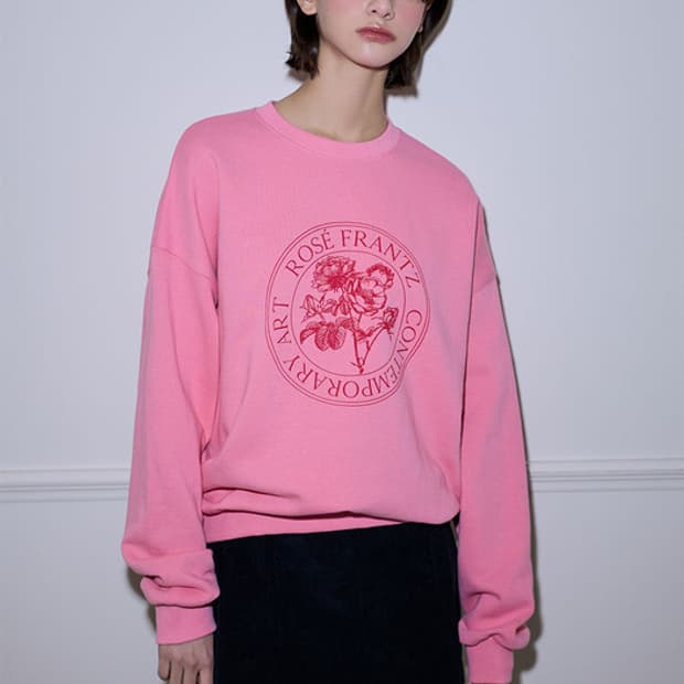 로제프란츠 클래식 플라워 맨투맨 핑크 F