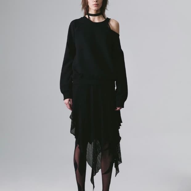 NACHE slit layered sweat shirt
