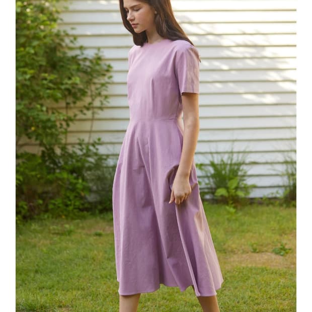 논로컬 린넨 플레어 원피스(핑크)