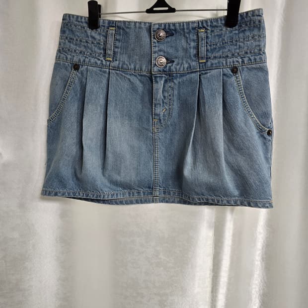 리바이스 청 미니스커트 플리츠 스커트 (1721)