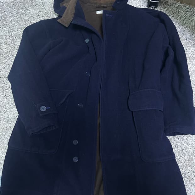 일제 폴스미스 네이비 울 후드 코트 사이즈 105~110