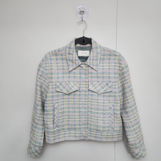 SJSJ 에스제이에스제이 95 66 체크자켓 크롭자켓