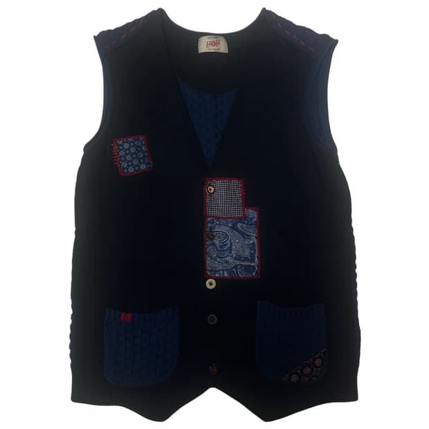 BOB 패치워크 니트조끼베스트 95