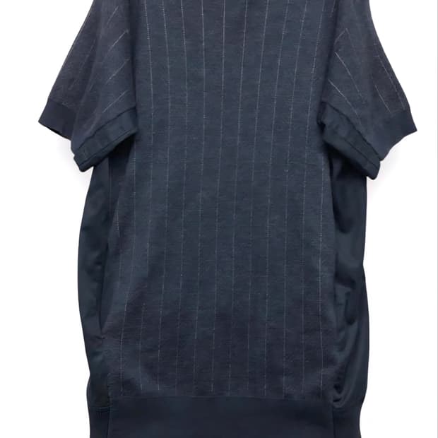 Sacai 네이비 린넨.면 니트 원피스44-66