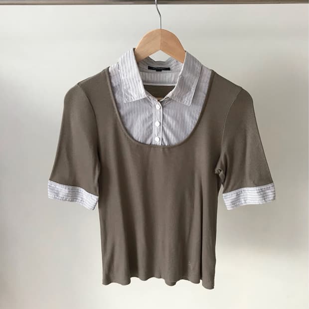 버버리 레이어드 셔츠 반팔