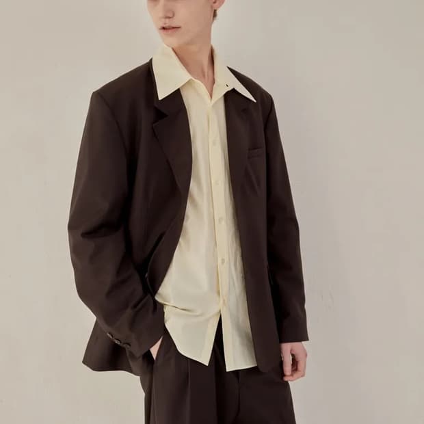 오엑스스튜디오 르메르맛 노치드카라 블레이저 그라파이트 46