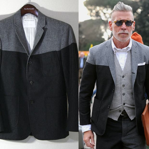 (95) 닉우스터착 브룩스 브라더스 블랙플리스 울 투톤 자켓 bb00 