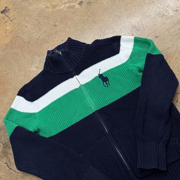 [정품/M] 폴로 랄프로렌 니트 집업 가디건 멀티컬러 b16